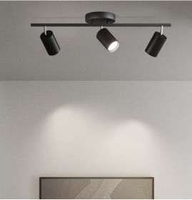 Resim Mylights Siyah Üçlü Panasonıc Led Spot Led Avize Hareketli Başlık Panasonıc Gün Işığı Ampullü Siyah1 