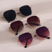 Resim 3 adet Şık Modern Dikdörtgen Kadın Gözlüğü, Moda PC Lensler, Anti-Reflektif, Metal Çerçeve, Plastik Menteşeler, Günlük Kullanım ve - Çok Yönlü Hediye Seçeneği 