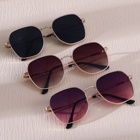 Resim 3 adet Şık Modern Dikdörtgen Kadın Gözlüğü, Moda PC Lensler, Anti-Reflektif, Metal Çerçeve, Plastik Menteşeler, Günlük Kullanım ve - Çok Yönlü Hediye Seçeneği 