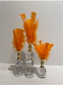 Resim Peramari Dekoratif 3'lü Kristal Tüy Turuncu 