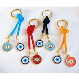 Resim Hediyelik 4'lü Nazar Boncuklu Anahtarlık Seti 10,5 Cm 