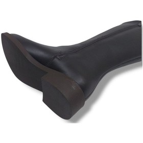 Resim İzlife 232 Kadın Koyu Kahve Uzun Fermuarlı Alçak Topuklu Çizme Kahve 