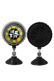 Resim OTO SÜSLEN İSTANBUL Araç İçi Pusula Cama Vantuzlu Aksesuar Pusula Sarı Işıklı 