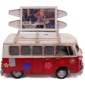 Resim Dekoratif Metal Minibüs Çerçeveli Biblo Kumbaralı 