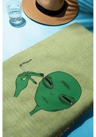 Resim Dijital Baskı Plaj Deniz Havlusu Uzaylı Desenli Peştamal Hvl0198 Renkli 