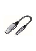 Resim Gateesat Siyah 2si 1 Arada Usb 3.5mm Ses Dönüştürücü Kulaklık Mikrofon Dizüstü Ses Kartı 