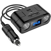 Resim Jeehugo Araç Şarj Adaptörü 6 Port 2 Usb-a + 2 Type-c + 2 Sigara Çakmak 60w Hızlı Şarj 12-24v Geniş Uyumlu Voltaj Tespiti Siyah Abs+pc 