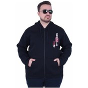 Resim Mocgrande Büyük Beden Kapüşonlu Fermuarlı 3ip Sweat İn Between 25717 Lacıvert Lacivert 