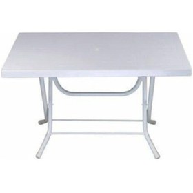 Resim Metal Ayaklı Katlanır Plastik Bahçe Masası 70x120 Cm Nocolor-d38026cf 