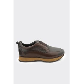 Resim Derinet Hakiki Deri Lastik Bağcıklı Erkek Sneaker 