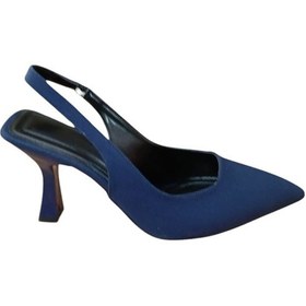 Resim Bilener Şiko 809 Kadın Kadeh Ökçe Arka Açık Stiletto Ayakkabı Lacivert Siyah 