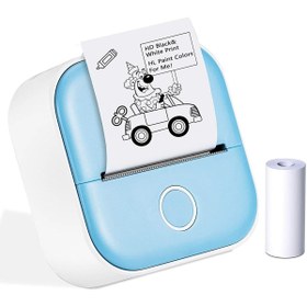 Resim Phomemo T02 Mini Taşınabilir Akıllı Cep Sticker Fotoğraf Yazıcı, Mavi, Yapay Zeka Destekli Uygulama 