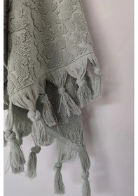 Resim Otantik Saçaklı El Havlusu 50x85 Cm - %100 Pamuk - Açık Yeşil - Yumuşak Ve Su Emici Acıkyesıl Açık Yeşil 