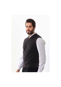 Resim Pelikan Erkek V Yaka Yün Süveter 4p15 Kahverengi 
