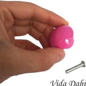 Resim Glaswen 8 ADET Pembe Mantar Düğme Kulp Çocuk Bebek Mobilya Çekmece Dolap Kapak Kulbu Metal Kulp Aksesuarları Vidalı 