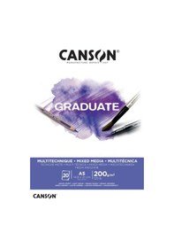 Resim Canson Çizim Bloğu Graduate Mıx Medıa Beyaz 20 Sayfa A5 200 Gram 