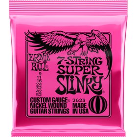 Resim Ernie Ball 2623 7-String Super Slinky Nickel Wound Elektro Gitar Teli (9-52) 
