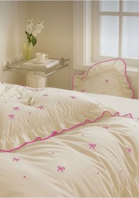 Resim Uçkan Home %100 Pamuk Soft Elegance Tek Kişilik Nevresim Seti Pembe --UH-00058 