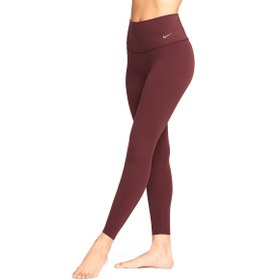 Resim Nike Dri-Fit Zenvy High Rise 7/8 Kadın Bordo Antrenman Tayt DQ6015-652 