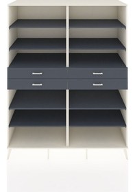 Resim Kronos Gardrop 10 Raflı 4 Çekmeceli 176x59x221 Aytaşı-antrasit Antrasit 