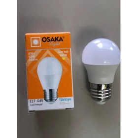 Resim Osaka 10 Adet Osaka 6W=50W=540 Lümen E 27 Top Ampül 3000K Sarı 45MMX75MM 