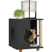 Resim furnox CozyPaw Komodin Çok Amaçlı Kedi Mobilyası Siyah 