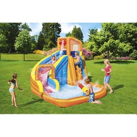 Resim H2ogo 53301 Turbo Splash Zone Şişme Su Oyun Parkı 2.70 M Mavi - Turuncu 