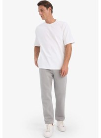 Resim Defacto Regular Fit Beli Bağcıklı Cepli Düz Paça Kalın Eşofman Altı D7836ax25augr198 Gri 