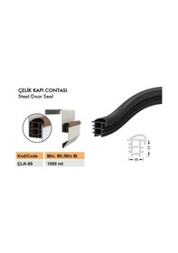 Resim Çelik Kapı - Kasa Fitili - Contası Çelik Kapı Contası Çlk-85-Siyah-6 Metre 
