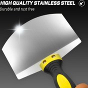 Resim Kavisli Bıçaklı Paslanmaz Çelik Putty Bıçağı - Dayanıklı, Paslanmayan, Verimli Yüzey Döşemeleri ve Plaster Kesimleri İçin Ergonomik Sap, Duvar Putty için İdeal, Duvar Putty için Putty Bıçağı 