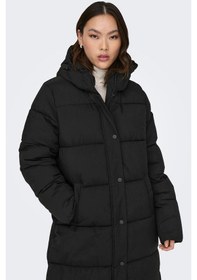 Resim Only Kadın Onlann Kapüşonlu Uzun Puffer Mont 15287913 Siyah 