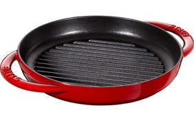Resim Staub Döküm Izgara Yuvarlak Çift Kulplu 22 cm Kiraz 