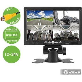 Resim Obus Ev-m600e Ecoview Dört Video Girişli Güneşlikli Analog 7 Inch Araç Monitörü 