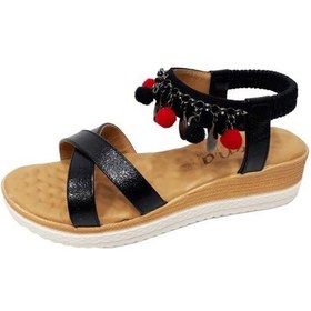 Resim Jena 9711 Parlak Deri Trend Fashion Kadın Sandalet Siyah 