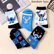 Resim Stitch Karakterli Çoraplar, Rahat Günlük Uzun Çorap, 1 Çift Rastgele Seçimli, Yazlık Ev Giyimi - Dormisyumu Gezi Açık Hava Etkinlikleri Doğum Günü Hediyesi 