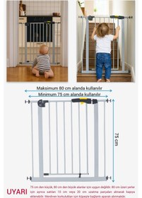 Resim Pro 75-80 Cm Çocuk Merdiven Ve Güvenlik Kapısı, Merdiven Korkuluğu, Gri 