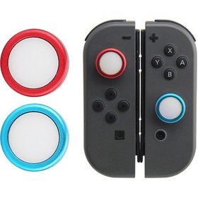 Resim Tenfowee Switch Kontrolcü Buton Korumalı Kapağı, Metal Ve Silikon Malzeme, Mavi Ve Kırmızı Renk Seçeneği, Anti-scratch Koruma 