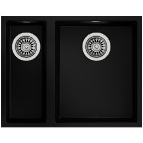 Resim Teka Square 560 Tg Blackteka Square 560 Tg Çift Hazneli Tezgahaltı Tegranite Eviye - Siyah - 115260029 