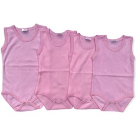 Resim salarticaret Bebek Basic Ribana Bisiklet Yaka 4lü Atlet Body - Pembe 