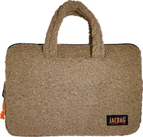 Resim JacBag Teddy Peluş Bej/Turuncu Kız Çocuk Notebook Laptop ve Evrak Çantası 