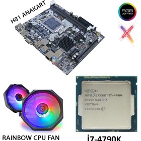 Resim Snowman H81 1150 Pin I7-4790K Işlemci Rgb Cpu Fan Anakart Set 