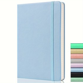 Resim A5 Noktalı Günlük Defter - 120GSM Kalın Premium Kağıt, 172 Sayfa, Suni Deri Kapak, Genişletilebilir Cep, Elastik Kapanış, 2 Ayraç Kurdelesi, Lüks Sert Kapak Nokta Izgara Defter 