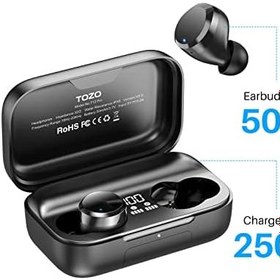 Resim TOZO T12 Pro Kablosuz Kulaklıklar Qualcomm QCC3040 ile Bluetooth Kulaklıklar 4 Mikrofon CVC 8.0 Çağrı Gürültü Önleyici ve aptX Stereo Kulaklık 2500mAh Kablosuz Şarj Kutusu IPX8 Su Geçirmez Kulaklık 