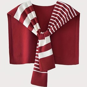 Resim 2025 Yeni Modaya Uygun Kırmızı ve Beyaz Çizgili Örgü Şal - Zarif, Nefes Alabilen, Rüzgar Geçirmez, Ofis ve Günlük Kıyafetler İçin Mükemmel, Polyester, Profesyonel Kurutma Yıkama Sadece, Ofis Şalı | Şık Şal | Örgü Dokusu 