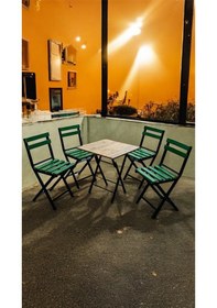 Resim Balkon Bahçe Mutfak Bistro Set Katlanır Masa-sandalye Yeşil 