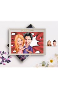 Resim Bk Gift Kişiye Özel Sevgililer Karikatürlü 1000 Parça Profesyonel Puzzle-3 