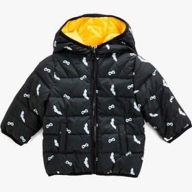 Resim Erkek Bebek Baskılı Kapüşonlu Anorak Mont 