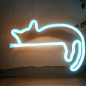 Resim 1 adet, sevimli kedi şekilli neon ışık, USB veya pil ile çalışır, yatak odaları, evler, Noel, düğünler, doğum günü partileri için uygun, erkek ve kız çocukları için hediye (pil dahil değildir) 