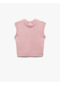 Resim Koton Bisiklet Yaka Kolsuz Basic Triko Süveter Lila 6wkg90004ht Lila 