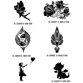 Resim Sevimli Modeller Geçici Dövme Kalıpları Sadece Desen 